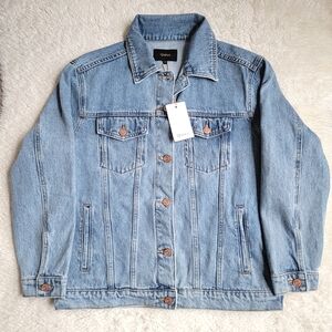 NWT Quince 100% Organic Cotton Oversized Denim Jacket, Light Indigo Blue, S